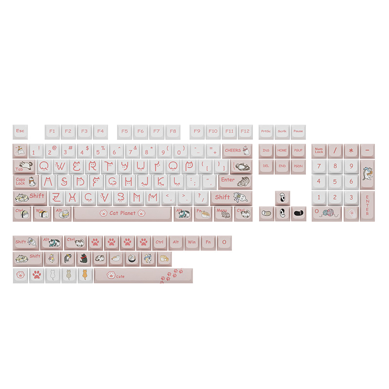 Cat Planet PBT Keycap Set（104+27-Key）