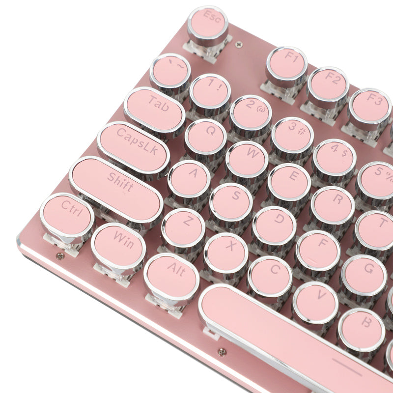 Punk Round Keycap Pink Gaming Mechanical Keyboard