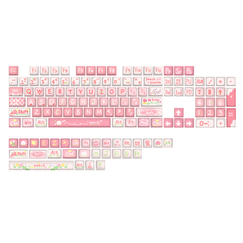 Peach PBT Keycap Set(104+30-Key)