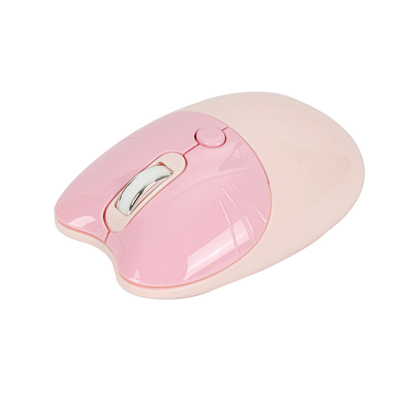 Round Punk Wireless Pink Keyboard And Mouse