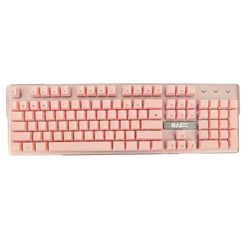 104-Key Wired Pink Gaming Keyboard