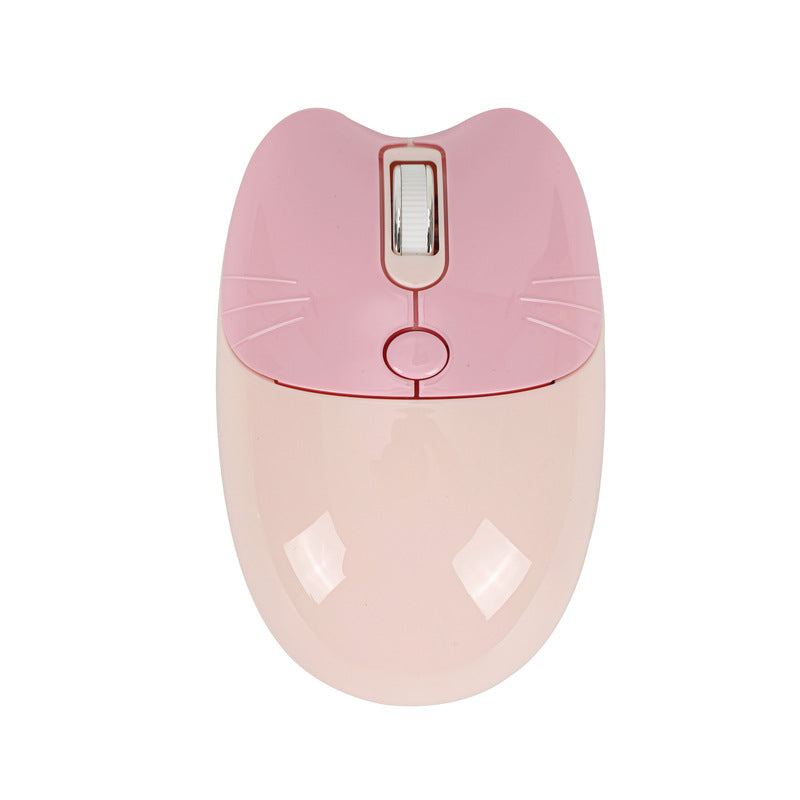 Round Punk Wireless Pink Keyboard And Mouse